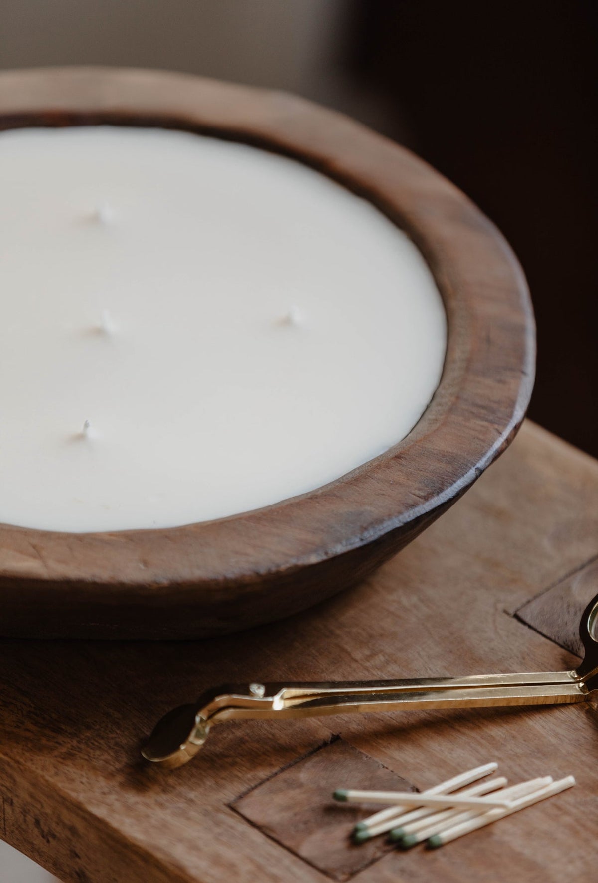 Wooden Bowl 5 Wick Candle