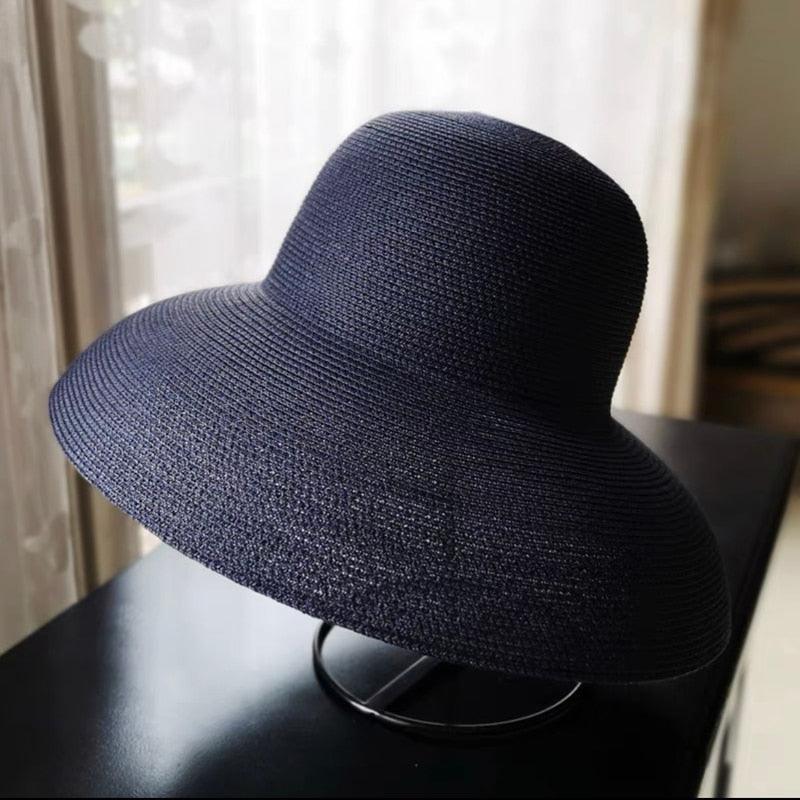 Unique Vintage Handmade Women Summer Hat Stylish Design Women's Summer Hat  Beach Holiday Foldable Comfortable Hat For Summer Portable Luxury Female Wide Hat Solid Color